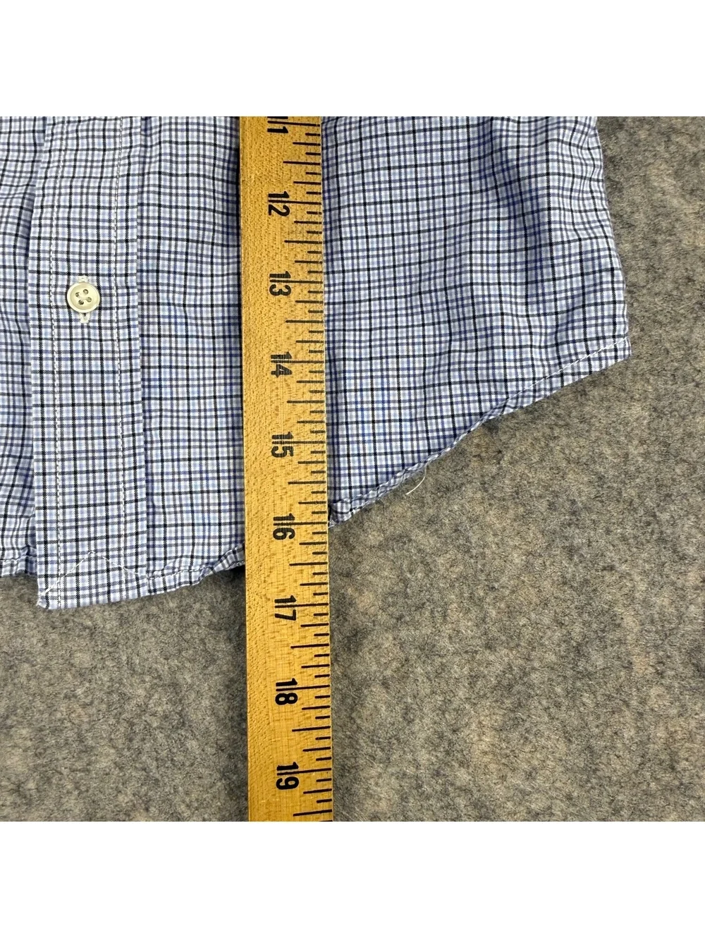 Ralph Lauren Short Sleeve Button Shirt Blue Gray Micro Plaid Boy’s Size 3 3T 289